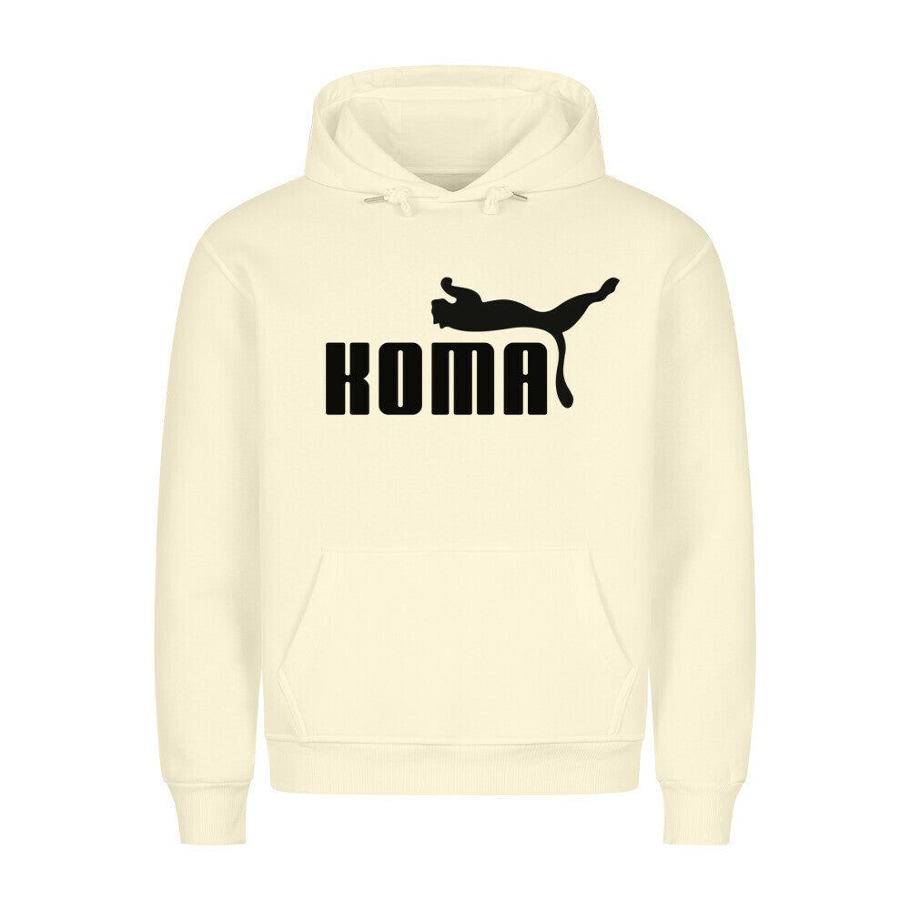 Koma Premium Hoodie cremefarben mit Kapuze und Bauchtasche aus Baumwoll-Polyester-Mix