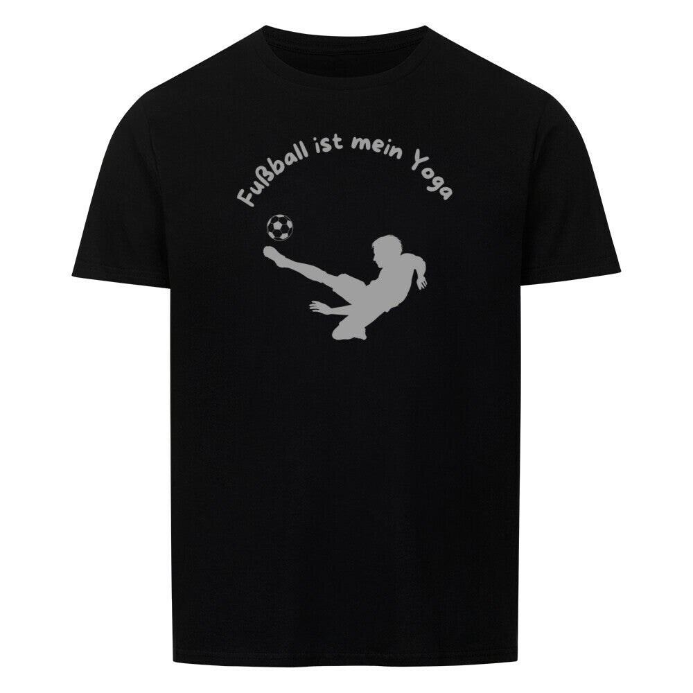 Unisex cotton t-shirt featuring "Fußball ist mein Yoga" design.