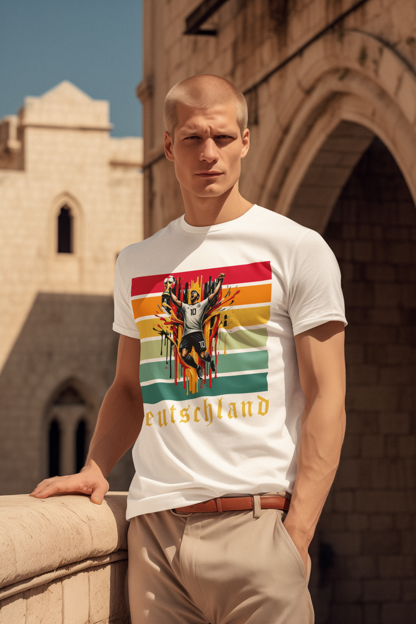 Tshirt EM Deutschland featuring vibrant design, made from 100% organic cotton.