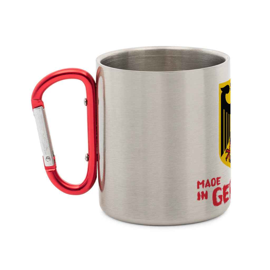 Doppelwandige Edelstahl-Tasse mit Karabiner