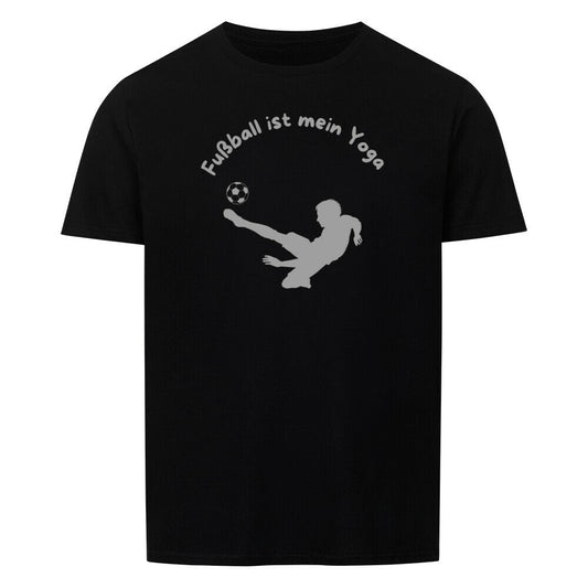 Unisex cotton t-shirt featuring "Fußball ist mein Yoga" design.