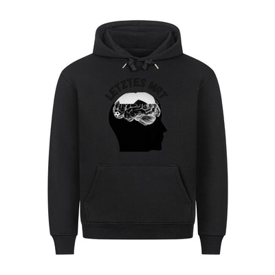 Brain Premium Hoodie featuring a brain graphic and kangaroo pocket, made of cotton and polyester blend with metal cord ends.