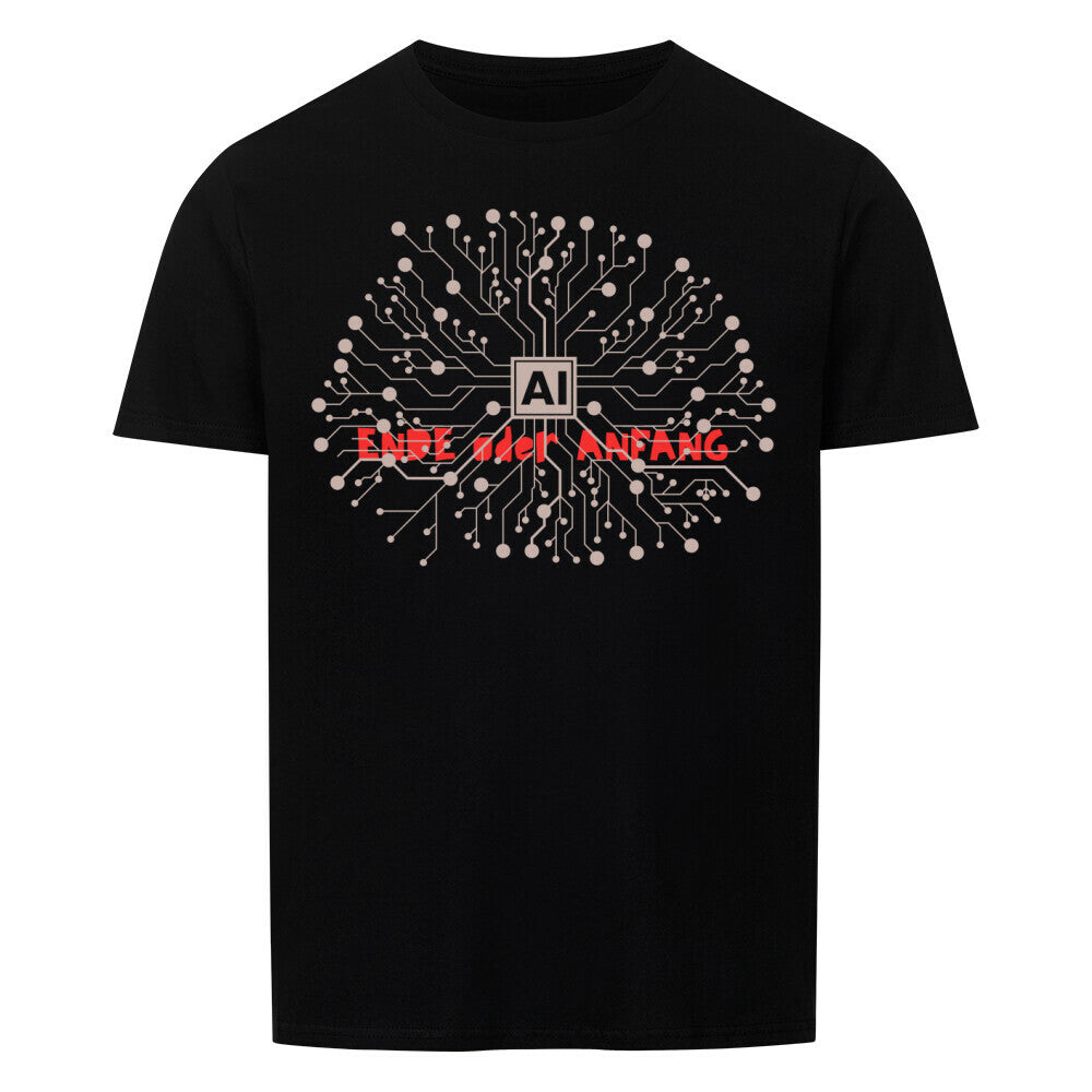 Ki Unisex classic T-shirt with AI-inspired graphic design, black.