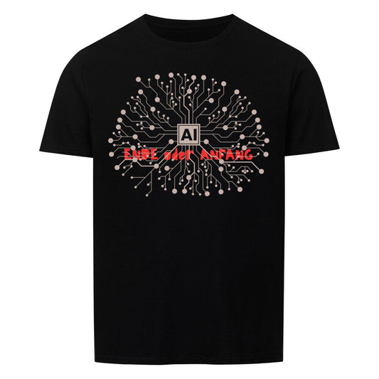 Ki Unisex classic T-shirt with AI-inspired graphic design, black.