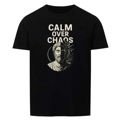Unisex Chaos Shirt with "Calm Over Chaos" design, classic fit, 100% cotton.
