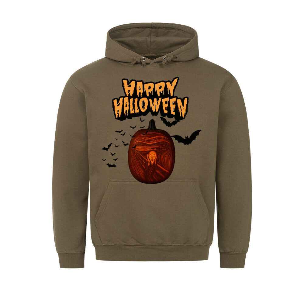 Halloween Hoodie mit Taschendruck - Gemütlicher Kapuzenpullover