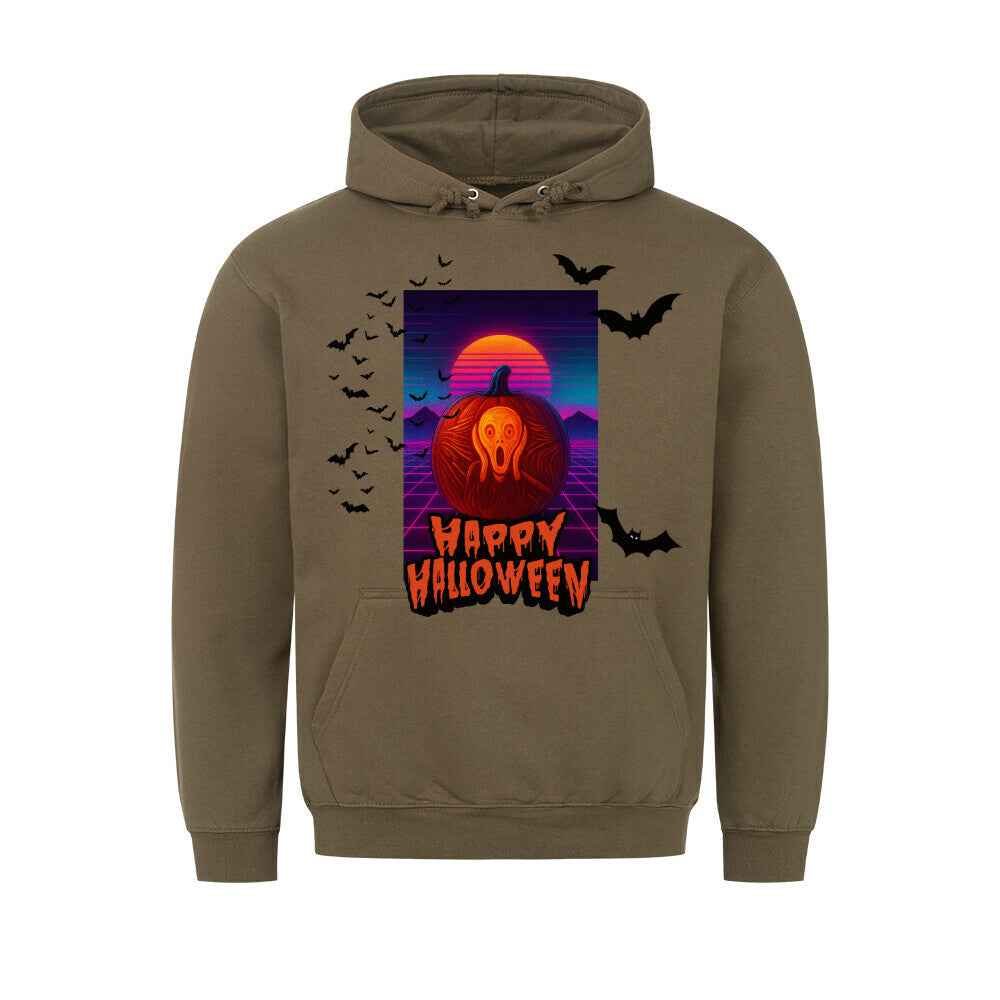 Happy Halloween Hoodie mit Taschendruck - Gemütlicher Kapuzenpullover