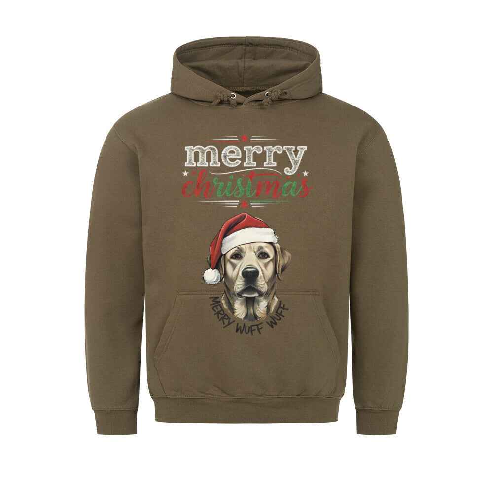 Wuff Wuff Christmas  Hoodie - Mit Taschendruck