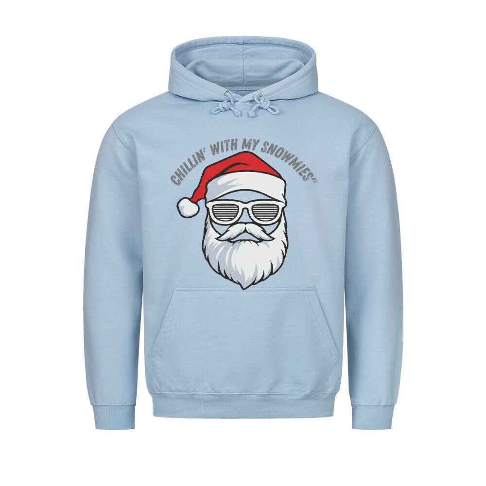 Chill Snowman Hoodie - Premium Kapuzenpullover mit Taschendruck
