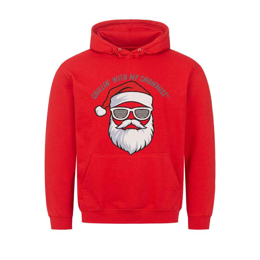 Chill Snowman Hoodie - Premium Kapuzenpullover mit Taschendruck