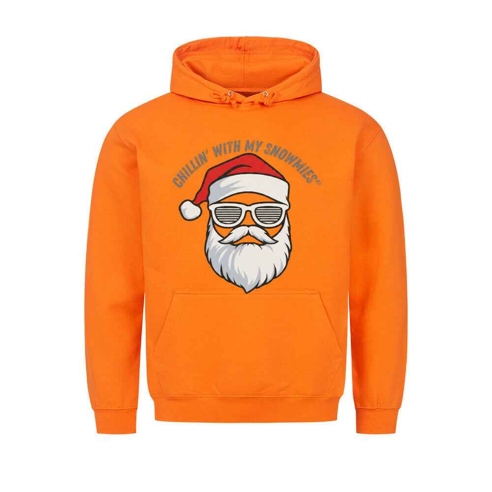 Chill Snowman Hoodie - Premium Kapuzenpullover mit Taschendruck