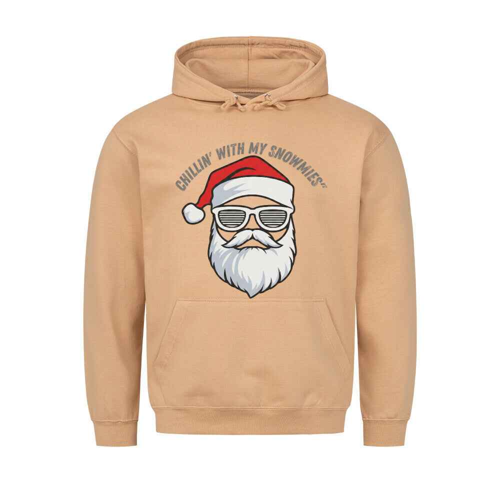 Chill Snowman Hoodie - Premium Kapuzenpullover mit Taschendruck