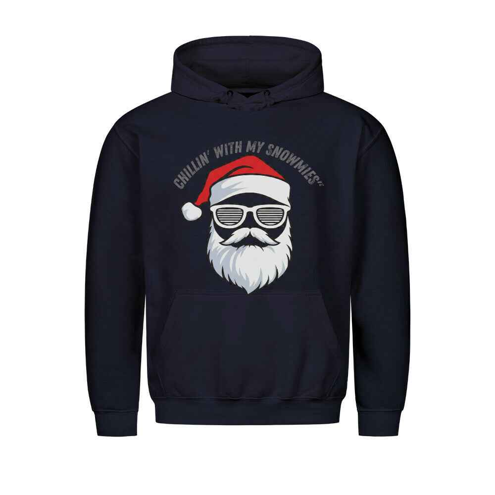 Chill Snowman Hoodie - Premium Kapuzenpullover mit Taschendruck