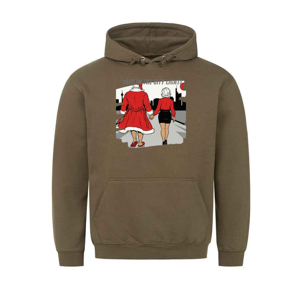 Love in City Hoodie - Premium Kapuzenpullover mit Bauchtasche