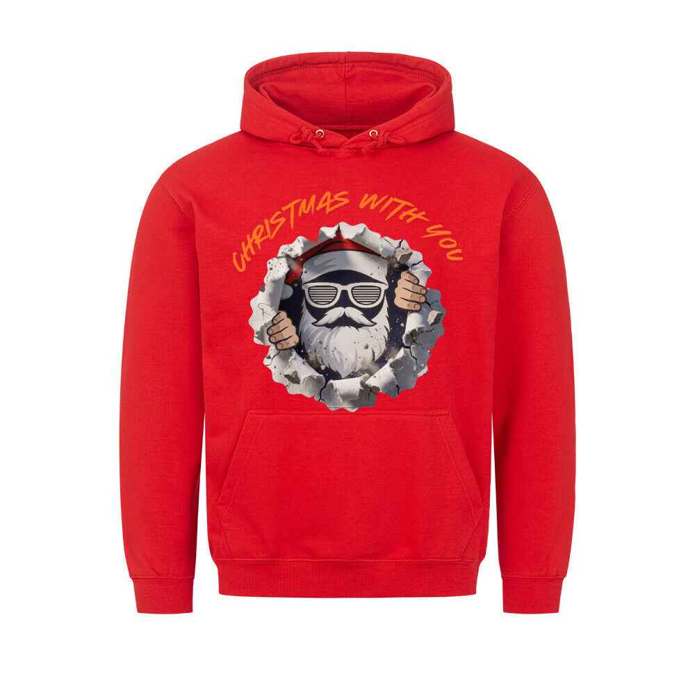 Weihnachten mit Dir Hoodie - Premium Kapuzenpullover mit Taschendruck