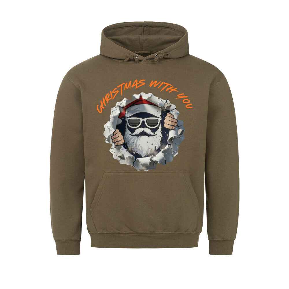 Weihnachten mit Dir Hoodie - Premium Kapuzenpullover mit Taschendruck