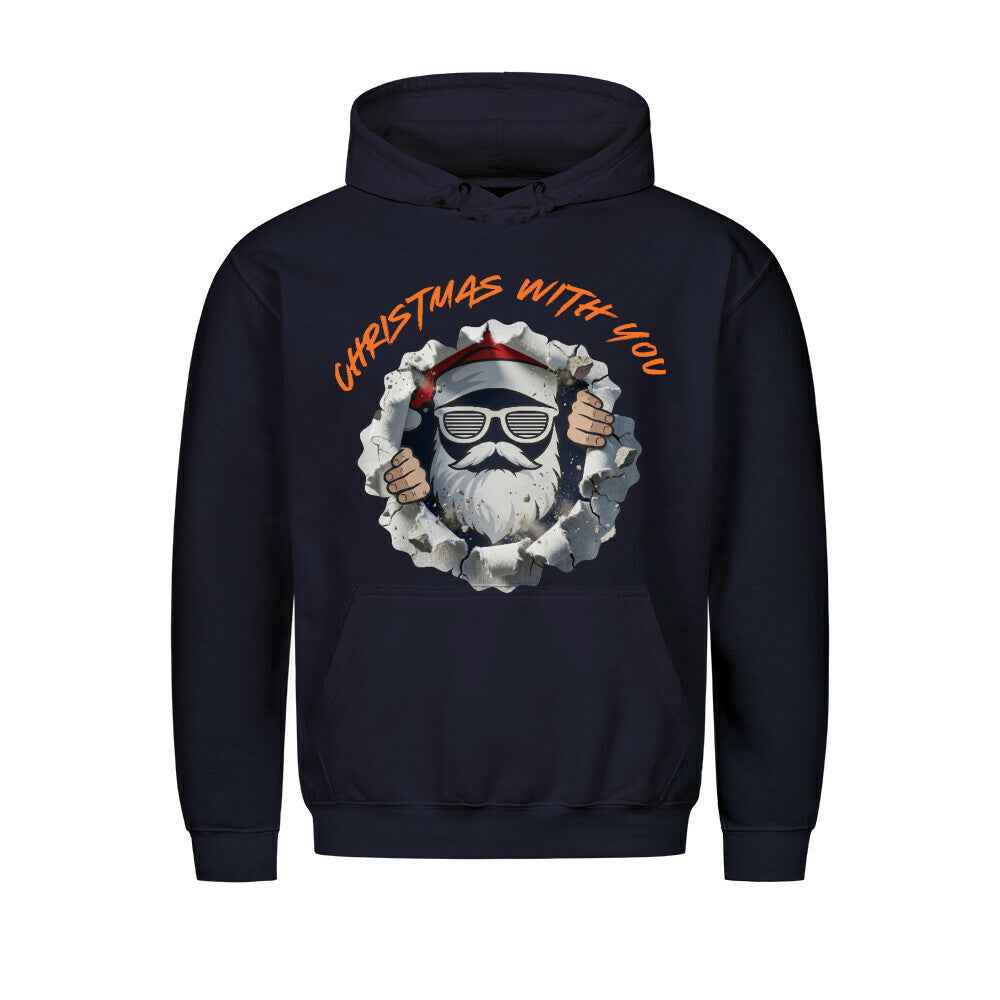 Weihnachten mit Dir Hoodie - Premium Kapuzenpullover mit Taschendruck