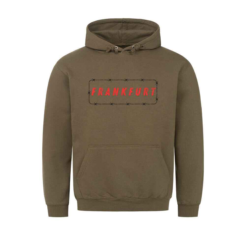 Stacheldraht Hoodie - Premium Kapuzenpullover mit Bauchtasche